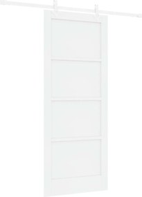 vidaXL Συρόμενη Πόρτα Λευκό 83 x 202 εκ. Μασίφ Ξύλο Πεύκου