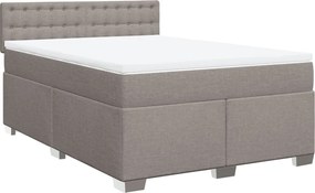 vidaXL Κρεβάτι Boxspring με Στρώμα Taupe 140x200 εκ. Υφασμάτινο