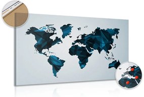 Εικόνα στον παγκόσμιο χάρτη φελλού σε διανυσματικό γραφικό σχέδιο - 120x80  color mix