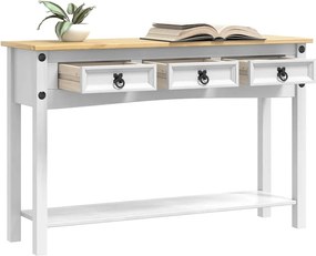 vidaXL End Table Corona Λευκό 114 x 34,5 x 73 εκ. Στερεά ξυλεία πεύκου