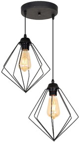 Φωτιστικό Οροφής Nura 0124532 40x40x70cm 2xE27 60W Black Megapap Metal