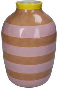 Βάζο ArteLibre Με Ρίγες Ροζ Δολομίτης 17.6x17.6x26.4cm-05155133