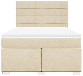 Κρεβάτι Boxspring με Στρώμα Κρεμ 160x200 εκ. Υφασμάτινο 3292844