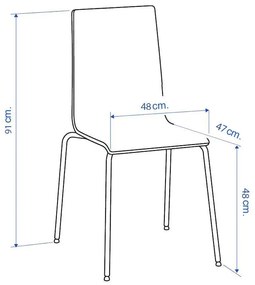 Καρέκλα Τραπεζαρίας Marietta Fylliana Μπέζ 48x47x91 εκ. 2αδα