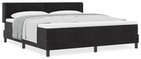 vidaXL Κρεβάτι Box Spring με Στρώμα Μαύρο 180x200 εκ. Βελούδινο