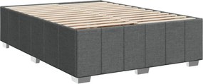 vidaXL Κρεβάτι Boxspring με Στρώμα Σκούρο Γκρι 140x190 εκ. Υφασμάτινο