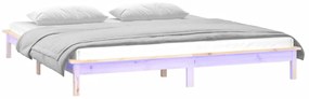 vidaXL Πλαίσιο Κρεβατιού με LED 140 x 200 εκ. από Μασίφ Ξύλο