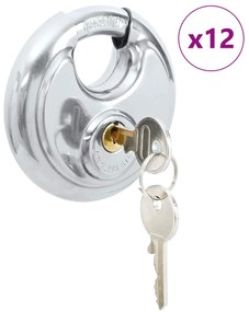 vidaXL Κλειδώματα Discus με Κλειδιά Ασημί Ανοξείδωτο ατσάλι