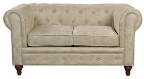 CHESTERFIELD Kαναπές 2Θέσιος Σαλονιού - Καθιστικού, Ύφασμα Απόχρωση Μπεζ 150x82x77cm