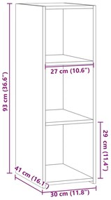 Ντουλάπι Γκρι Σκυροδέματος 30x41x93 εκ. Επεξεργασμένο Ξύλο - Γκρι