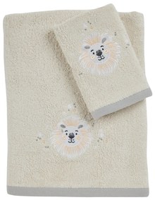Σετ Πετσέτες 2τμχ Βαμβακερές Με Κέντημα Fun 4979 Taupe Das Baby