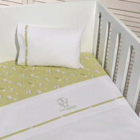 Σεντόνια Βρεφικά Des.180 (Σετ 3τμχ) White-Olive Baby Oliver Κούνιας 110x160cm 100% Βαμβάκι