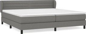 vidaXL Κρεβάτι Boxspring με Στρώμα Σκούρο Γκρι 200x200 εκ. Υφασμάτινο