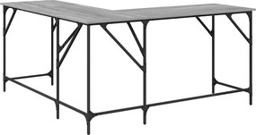 vidaXL Γραφείο Γκρι Sonoma 149x149x75 εκ. από Επεξεργασμένο Ξύλο