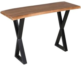 Κονσόλα Mingle 05-0764 120x40x76cm Walnut-Black Μέταλλο,Ξύλο