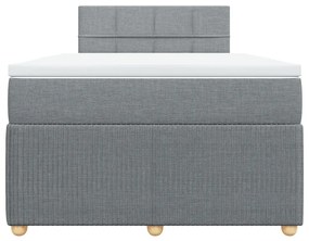 Κρεβάτι Boxspring με Στρώμα Ανοιχτό Γκρι 120x190 εκ. Υφασμάτινο - Γκρι