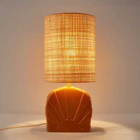 Επιτραπέζιο φωτιστικό από κεραμικό και raffia, SUNIA