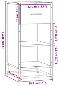 ΡΑΦΙΕΡΑ ΚΑΠΝΙΣΤΗ ΔΡΥΣ 35,5X35X76 ΕΚ. ΕΠΕΞ. ΞΥΛΟ + ΜΕΤΑΛΛΟ 848956