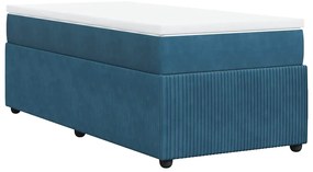 vidaXL Κρεβάτι Boxspring με Στρώμα Σκούρο Μπλε 80 x 200 εκ. Βελούδινο
