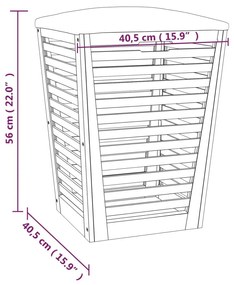 Σκαμπό Μπάνιου 40,5 x 40,5 x 56 εκ. από Μασίφ Ξύλο Καρυδιάς - Καφέ