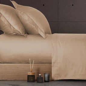 Σεντόνι Elements Beige Nef Nef King Size 280x270cm Χωρίς Λάστιχο 100% Cotton Satin