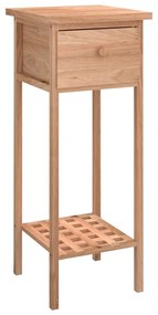 vidaXL Βοηθητικό Τραπέζι με Συρτάρι 25x25x60 εκ. Μασίφ Ξύλο Καρυδιάς