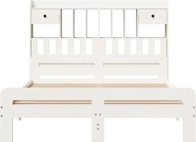 vidaXL Κρεβάτι Βιβλιοθήκη Χωρίς Στρώμα 150x200 εκ Μασίφ Ξύλο Πεύκου