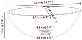 Νιπτήρας με Σχέδιο Αμμοβολής 50 x 37 x 14 εκ. Γυάλινος - Κρεμ