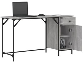 vidaXL Γραφείο Υπολογιστή Γκρι Sonoma 131x48x75 εκ. Επεξεργασμένο Ξύλο