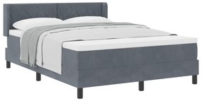 vidaXL Κρεβάτι Box Spring με Στρώμα  Σκούρο Γκρι 160x200 εκ Βελούδο