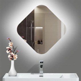 Stewehome Καθρέφτης Μπάνιου LED Ασύμμετρος λευκό 75x75 cm