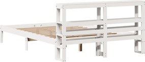 vidaXL Σκελετός Κρεβ. Χωρίς Στρώμα Λευκό 160x200 εκ Μασίφ Πεύκο