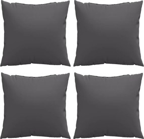 vidaXL Μαξιλάρια Καναπέ 4 τεμ. Ανθρακί 60x60 εκ. Υφασμάτινα