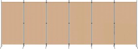 vidaXL Διαχωριστικό Δωματίου 6-Πάνελ Μπεζ 520 x 180 cm Ύφασμα
