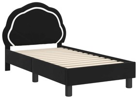 vidaXL Κρεβατική βάση για παιδιά με προσκέφαλο Μαύρο 70 x 140 cm