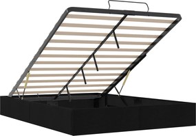 vidaXL Κρεβάτι Οθωμανικού Τύπου Μαύρο 153 x 203 cm Ύφασμα
