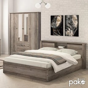 Κρεβάτι διπλό Tara rustic oak 160x200εκ 176x221.5x82.5 εκ.