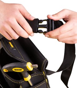 DELI εργαλειοθήκη μέσης DL-P4, υφασμάτινη, 22x14x20cm, μαύρη