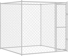 vidaXL Κλουβί σκύλου Ασημί 200 x 200 x 200 cm Επικαλυμμένος Χάλυβας