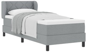vidaXL Κρεβάτι Box Spring με Στρώμα  Γκρι ανοιχτό 80x200 εκ. Υφασμάτινο