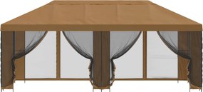vidaXL Κιόσκι με Πλαϊνές Τοίχους 6 x 3 m Μπεζ Πολυεστέρας και Χάλυβας