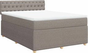 vidaXL Κρεβάτι Boxspring με Στρώμα Taupe 140x190 εκ. Υφασμάτινο