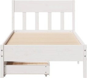 vidaXL Σκελετός Κρεβ. Χωρίς Στρώμα Λευκό 90x200 εκ Μασίφ Πεύκο