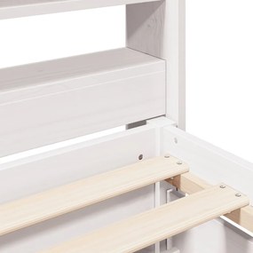 Σκελετός Κρεβατιού Χωρίς Στρώμα Λευκό 100x200 εκ. Μασίφ Πεύκο - Λευκό