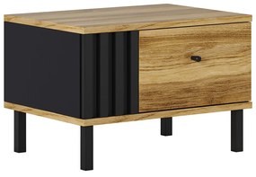 Ξύλινο Κομοδίνο HAYDON Barocco oak gold/Ανθρακί 56x40x38cm