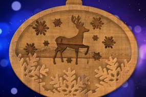 Σετ των 3 Intra απο ξύλο plywood 3mm-4mm πάχος Χριστουγεννιάτικο στολίδι ελαφιού, διακόσμηση Δίασταση 4x4 cm INTRAFABR-84425884