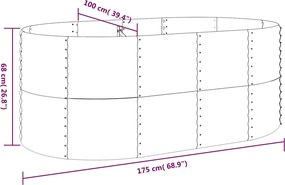 vidaXL Ζαρντινιέρα Ανθρακί 175x100x68εκ Γαλβανισμένος χάλυβας
