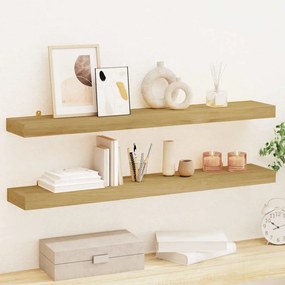 vidaXL Ράφια Τοίχου 2 τεμ. 90 x 15 x 4 εκ. από Μασίφ Ξύλο Teak