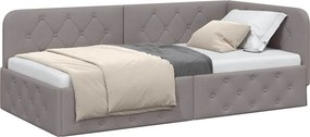 vidaXL Κρεβάτι Γωνίας Taupe 100 x 200 cm ύφασμα