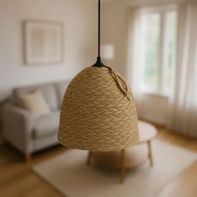 Φωτιστικό οροφής Lamper Inart ψάθινο φυσικό Φ30x82εκ 30x30x82 εκ.
